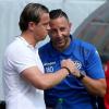 Grund zur Zufriedenheit gab es für Marc Reitmaier (links) und seinen Co-Trainer Maurizio Orofino nach dem Sieg des WFV in Eltersdorf.