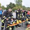 Im Brandübungscontainer bekämpften Atemschutzträger einen Zimmerbrand unter realen Bedingungen. Foto: Gerhard Krämer