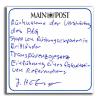 Die wichtigste Forderung von Julian Höfner auf einem Bierdeckel. Die "Verschärfungen" im neuen Polizeiaufgabengesetz möchte er als erstes zurücknehmen. Foto: Main-Post Die wichtigste Forderung von Julian Höfner auf einem Bierdeckel. Die "Verschärfungen" im neuen Polizeiaufgabengesetz möchte er als erstes zurücknehmen. Foto: Main-Post