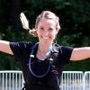 Eine Lokalmatadorin jubelte über ihren Sieg im Maintal-Ultratrail über 30 Kilometer: Suse Hagelauer von der SG Randersacker.