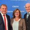 Die CSU demonstriert Geschlossenheit: Die designierte Bezirkstagskandidatin Rosa Behon mit dem Kreisvorsitzenden Thomas Eberth (l.) und Landrat Eberhard Nuß bei der Pressekonferenz am Dienstagnachmittag.
