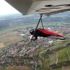 Über Hammelburg genießen die Drachenflieger herrliche Ausblicke.