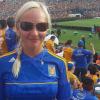 Auffallend: Als Blondine hat Miriam Kram bei den Fußballspielen der „Monterrey-Tiger” in Mexiko unter zumeist Dunkelhaarigen Aufmerksamkeit erregt.