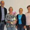 Der Turnverein Hofheim verabschiedete sich von der langjährigen Übungsleiterin Heidi Dauelsberg. Im Bild von links: Ralph Köberlein (Vorsitzender), Heidi Dauelsberg, Silvia Hoh und Angela Kriegsmann (beide stellvertretende Vorsitzende).