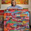 Eine 14tägige Urlaubs-Reise durch Jordanien im Vorjahr inspirierte die Malerin Elisabeth Maseizik bei ihrem neuesten Acrylbild „Farbenspiel”.