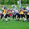 Quarterback John Simon (hier beim Passversuch im Testspiel gegen Ingolstadt) und die Würzburg Panthers starten am Samstag bei Spitzenreiter Landsberg in die neue Saison.