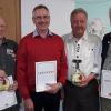 Sandra Binder ehrte Lothar Schüll für 25 Jahre Zugehörigkeit, Franz Kratschmer, Rudi Firsching und Harry Hymon für 50 Jahre Treue zum Verein. Julia Deuerling gratulierte im Namen des Vereins (von links).