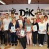 Die Jubilare (von links) Dominik Mauer (zweiter Vorsitzender), Silke Dieterich (Kassierin), Michael Schultheis, Christian Habenstein, Helene Mauer, Bernhard Mauer, Margit Schultheis, Monika Barthelmes, Elisabeth Banzer, Franz Schultheis, Elisabeth Krieger, Sabina Mauer, Irmgard Werner und Herta Dittrich (sitzend).