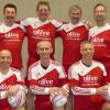 Freuten sich über Platz sechs bei der deutschen Meisterschaft: die Senioren-Faustballer des NHV Schweinfurt.
