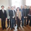 Die Kreisverbandsversammlung des Gemeindetages fand in Sennfeld statt. Im Bild von links: Andreas Gaß, die Bürgermeister Wolfgang Anger, Friedel Heckenlauer, Klaus Schenk, Bettina Bärmann (Kassiererin) und Willi Warmuth, Landrat Florian Töpper, sowie Altbürgermeister Emil Heinemann.