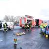 Die Unfallstelle auf der A 3 bei Geiselwind (Lkr. Kitzingen).