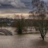 Land unter an Brend und Saale von Bad Neustadt (Lkr. Rhön-Grabfeld).