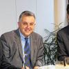 Zufrieden: Freuen sich über die niedrige Arbeitslosenquote in Stadt und Landkreis Würzburg, (von links) Landrat Eberhard Nuß, Eugen Hain (AfA) und Würzburgs Oberbürgermeister Christian Schuchardt.Foto: Theresa Müller