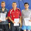 Die Besten bei der Würzburger Tischtennis-Stadtmeisterschaft: (von links) Felix Bindhammer (2./Hilpoltstein), Sieger Evgueni Chtchetinine (Jekaterinburg) und Grozdan Grozdanov (3./Hilpoltstein)-