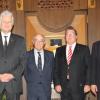 Festakt des Corps Bavaria: Unser Bild zeigt (von links) Bastian Jobst, Senior, Festredner Guido Knopp, Professor Horst Brunner, Vertreter der Uni, Bürgermeister Adolf Bauer, Organist Paul Damjakob und Wolfgang Stegmann, Altherrenvorsitzender..