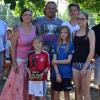 Sportlich, sportlich: Den Titel der sportlichsten Familie gewann in diesem Jahr das Link-Sextett. Hinten von links: Bürgermeister Bruno Altrichter, Gabi, Peter und Paul Link sowie Leichtathletik-Abteilungsleiter Norbert Klein. Vorne von links: Henri, Lotte und Emma Link.