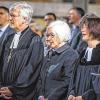 Gut besuchter Abschlussgottesdienst: Der EKD-Ratsvorsitzende Heinrich Bedford-Strohm, die wiedergewählte Synoden-Vorsitzende Irmgard Schwaetzer (Mitte) und Pfarrerin Jutta Müller-Schnurr am Sonntag in der Würzburger St. Johannis-Kirche.