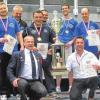 Die SG Randersacker – unterfränkischer Mannschaftsmeister im Bankdrücken: (hinten von links) Marco Dömling, Emil Erb, Peter Kirsch, Andre Löffler, Martin Mitnacht, Torsten Pilz, Urs Scheffner sowie (vorne links) Elias Wegmann, Bezirksvorsitzender Klaus Höhn, Abteilungsleiter Janos Geerhardt und Heiko Schindler. Es fehlen Christian Henneberger und Reik Schindler.