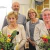 Vorstand und Geehrte des Marktbreiter Heimatvereins (von links): Heinz Pfeiler (Kassier), Uschi Nitsche (verabschiedete Kassiererin), Achim Rhein (stellvertretender Vorsitzender), Ulli Zink (Schriftführerin), Brigitte Hofmann (verabschiedete Leiterin der Theatergrupe) und Peter Berneth (Vorsitzender).