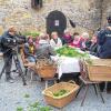 (hm)   Ganz pünktlich traf es ein: das Fernsehteam des Bayerischen Rundfunks. Dank Navi hatte der blaue Bus problemlos das Mellrichstädter Heimatmuseum Salzhaus ansteuern können. Im Fronhof warteten schon eine Seniorengruppe unter der Leitung von Susanne Zimmer und einige Damen des Pfarrgemeinderats St. Kilian auf die Regieanweisungen von Redakteur Josef Lindner. Der erkundigte sich für seinen TV-Beitrag zur langen Tradition des Palmbüschelbindens. Gesendet wird der Beitrag übrigens an diesem Sonntag um 18 Uhr in der Frankenschau des Bayerischen Fernsehens. Dabei, so verrät Heidrun Mauder vom Museumsteam, wird auch ein Palmesel eine Rolle spielen, der im Metropolitan Museum von Ney York ausgestellt ist und aus Mellrichstadt stammt.