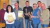 Ehrung des Wandervereins: (von links) Bürgermeister Alfred Frank, Gudrun Schreihanz, Karl Zink. die Wanderkönige Chris Sommerlatte und Wolfgang Weyrich, Gerd Schreihanz und Rudi Arndt.