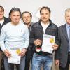 Treu zum SV Michelfeld: Armin Schmidt (rechts) ehrte (von links) Matthias Popp, Klaus Dennerlein, Wilhelm Schulz und Harald Dennerlein.