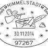 So sieht der diesjährige Sonderstempel der „Weihnachtspostfiliale Himmelstadt“ aus.