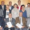 Ehrungsreigen: Urkunden erhielten (vorne von links) Ludwig Bauer, Alfred Faulhaber, Edgar Rudloff, Werner Weippert, Robert Eusemann, Willi Göbel, (Mitte von links) Vorsitzender Georg Mencher, Alfred Eusemann, Josef Eusemann, Nicole Volkmar, Adolf Freund, Tina Bandorf, Roland Feser, Sonja Krüger, Matthias Faulhaber, Steffi Lotter und Markus Roßhirt.