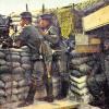 Feuerbereit: Deutsche Soldaten an einem Maschinengewehr in Frankreich. Wir entnahmen das Foto dem Band „Der Erste Weltkrieg in Farbe“ von Peter Walther (Taschen-Verlag, 2014).