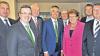 Hundert Jahre AOK Würzburg: Zu Festakt kamen (von links) MdB Paul Lehrieder, Hubertus Räde (Vize-Vorstandsvorsitzender, AOK Bayern), Kurt Versbach (Beiratsvorsitzender), Horst Keller (Direktor), Roland Lörner (Bereichsleiter Privatkunden), Landtagspräsidentin Barbara Stamm, Norbert Zirnsak (Beiratsvorsitzender) und Bürgermeister Adolf Bauer.