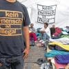 Im Hunger- und Durststreik: Asylbewerber in der Innenstadt von Nürnberg.