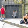 Bühne frei: Die Hauptdarsteller Martin Berger, Yngve Gasoy-Romdal und Ann Mandrella bei den Endproben für das Musical „Der Graf von Monte Christo“, das am Donnerstag, 26. Juni, zum Auftakt der Röttinger Frankenfestspiele Premiere feiert.