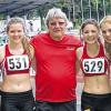 Staffeltitel als Geschenk zum 65. Geburtstag: Luisa Ruck (von links), Lara Mahlmeister, Deborah Adam (Irmelshausen) und Luisa Zeitz (Bad Königshofen) widmeten den Sieg Trainer Bernd Neumann.