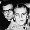 Wieder in Freiheit: „Spiegel“-Chef Rudolf Augstein (links) und Redakteur Conrad Ahlers im Februar 1963, nachdem Augstein wieder auf freien Fuß kam.