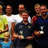 Erfolg auf der ganzen Linie: Die Siegergruppe des Volkacher Mainschleifen-Cups mit den Verantwortlichen (hinten von links): Dr. Steffen Winkelmann, Christian Wehner (Sieger Männer B), Matthias Brunner, Jürgen Schmitt, Lukas Hager , Karel Buzek, Christoph Grötsch. Vordere Reihe: Anett Körner, Lara Hölzinger, Rafael-Nadal Winkelmann, Viola Winkelmann, Markus Jendert (Sieger Männer 40), Andre Steinert (Sieger Männer A), Udo Leinbach und Klaus-Peter Hölzinger.