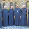 Ein Festtag in der Benediktiner-Abtei:  Am Sonntag wurden in Münsterschwarzach Profess- und Priesterjubiläen gefeiert. Die Jubilare sind (von links): Pater Franziskus Büll, Pater Cornelius Hörnig, Pater Willigis Jäger, Abt Michael Reepen, Pater Wolfram Fehn und Bruder Elias Straus.