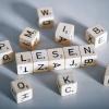 Spielerisches Lesen: Mit Buchstaben bedruckte Holzwürfel liegen in Mannheim in der Abendakademie so nebeneinander, dass sie das Wort „Lesen“ ergeben. Geschätzte 7,5 Millionen funktionale Analphabeten leben in Deutschland.
