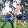 Abwehr: Zwei Teilnehmer trainieren in der israelischen Selbstverteidigungssportart Krav Maga in Kornwestheim (Kreis Ludwigsburg). Krav Maga wird im Südwesten immer beliebter, die israelische Selbstverteidigung vereint Abwehr und Vermeidung von Gefahren.