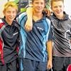 Gut gelauntes Trio: Thomas Gercke (Saal, von links), Leon Sick (Hendungen) und Tizian Bauer (Kleinbardorf) starteten für den TSV Bad Königshofen in Düsseldorf.