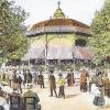 Die gute alte Zeit: Wenn das Bad Kissinger Kurorchester auftrat, gruppierte man sich um den neuen Pavillon im Kurgarten. Unsere Bild zeigt die Ansicht einer Postkarte mit einer Darstellung aus dem Jahr 1899.