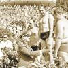 Der Oerlenbacher Bundesgrenzschutz war Ausrichter: Im Terrassenschwimmbad fanden im Juli 1964 die 9. Deutschen Polizeimeisterschaften im Schwimmen und Retten statt. Im Bild (in Uniform) auch Brigadegeneral Dr. Otto Dippelhofer (München), dem die Gesamtleitung oblag.