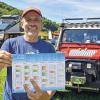 In den Saaleauen von Nickersfelden: Auf das „Rhöntreffen der Globetrotter“ wird im Kalender der DZG explizit hingewiesen, worauf Rudi Kleinhenz besonders stolz ist.