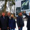 Freigabe der Rastanlagen Riedener Wald: (von links) Manfred Hellmann, Leiter der Autobahnmeisterei Erbshausen, Ulf Kaufmann, Bereichsleiter Stratebau, Zeno Bördlein von der Autobahnstelle Würzburg, Ninja Vollmann von Stratebau, Niederlassungsleiter Elmar Reusch und Jens Ehmke, Leiter der Dienststelle Würzburg der Autobahndirektion.