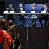 Auf dem Podium: Die Referenten des Fachtags stellten sich den Besuchern zur Diskussion.