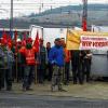 Arbeit niedergelegt: Am Dienstagmorgen demonstrierten die Mitarbeiter der Firma Ruppel für gerechtere Löhne.