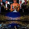 Ein Höhepunkt der Oscar-Nacht: First Lady Michelle Obama (auf der Leinwand) verkündet den Gewinner in der Königskategorie „Bester Film“.