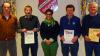 Ausgezeichnet: Für ihre Verdienste und der langjährigen Treue zum Verein ehrten die Mitglieder der Spielvereinigung Rot-Weiß Sulzdorf Berthold Schneider für 60 Jahre (nicht im Bild), Walter Schad (50 Jahre), Rudi Heinrich, Hans Schätzlein (40 Jahre) und Michael Kriegsmann (25 Jahre). Mit im Bild Bürgermeisterin Angelika Götz (Mitte).