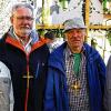 Seit 25 Jahren dabei: Wallfahrtsführer Edgar Denner (von links) wird in Vierzehnheiligen Waldemar Danz, Günter Lutz und Alois Schießl auszeichnen.
