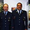 Jubiläum: Uwe Bauer, Geschäftsstellenleiter der VR-Bank in Uffenheim, Andreas Albig, Vorsitzender des Feuerwehrvereins Uffenheim und Kommandant, Dietmar Braun eröffneten in der VR-Bank in Uffenheim eine Feuerwehrausstellung anlässlich des 150-jährigen Bestehens der Feuerwehr.