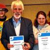 Ehrungen verdienter Mitglieder: (von links) Andreas Müßig, BRK-Kreisvorsitzender Peter Wesselowsky, Theresa Heß und Ulrike Friederich.